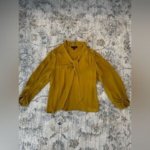 Banana Republic Mustard Tie-Neck Blouse